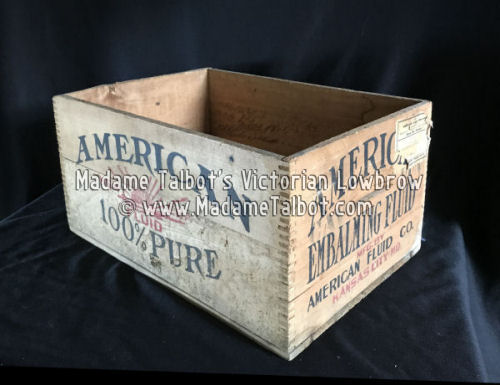 Antique American Embalming Fluid Crate