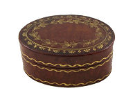 19th c Oval Leather Box