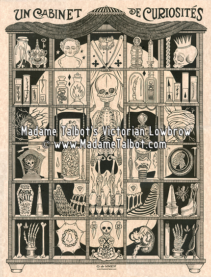 Curiosity Cabinet Glow in the Dark Skull Poster
