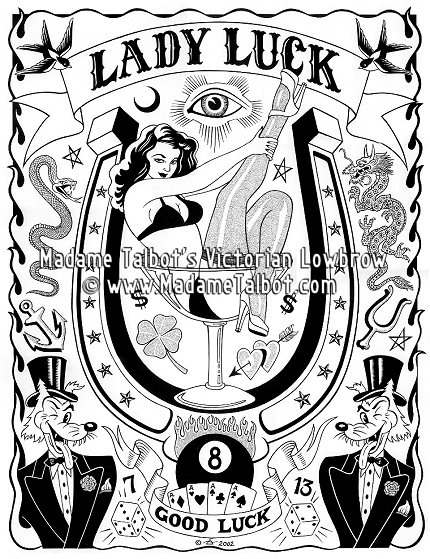 Lady Luck Gambling and Luck Lowbrow Poster