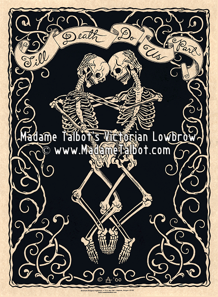 Till Death Do Us Part Skeleton Lovers Mourning Poster
