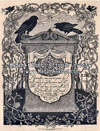 Remember Me Raven Crow Tombstone Cemetery Victorian Death Mourning Funeral Poster